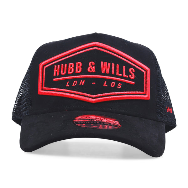 HEX LDN LOS Patch Hat Black Red Hubb and Wills