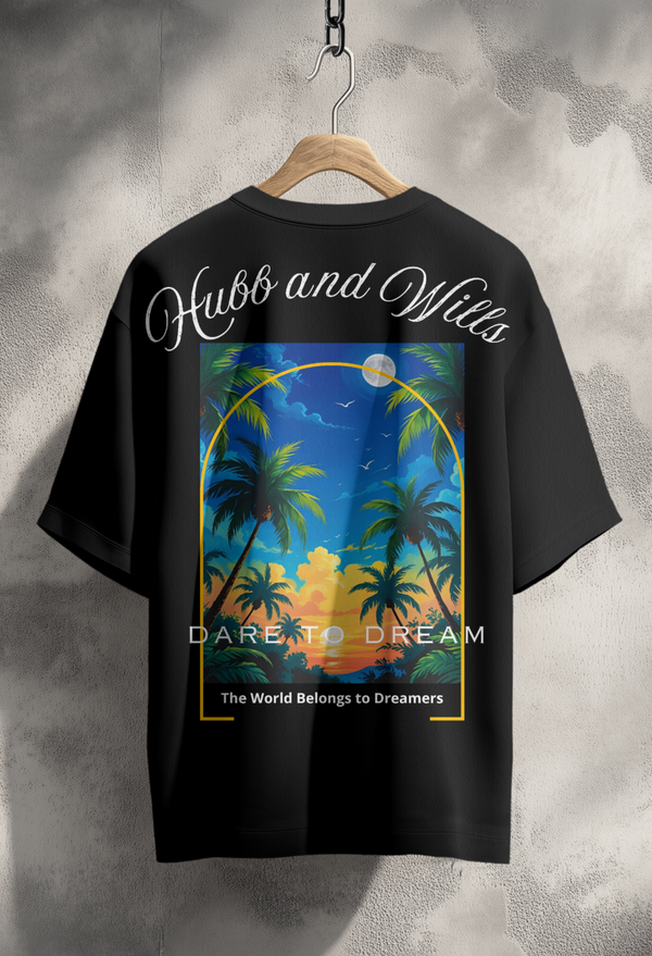 Hubb and Wills – “Dreamers” Oversized Tee - Black