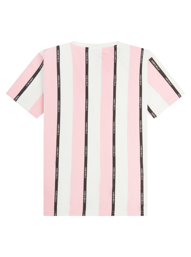 Stripe Print Tee - Pink