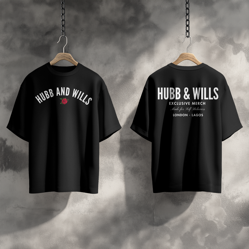 Hubb and Wills Rose Arch Tee - Black