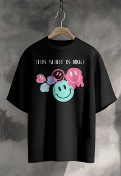 “This Shirt is Fake” – Smiley T-Shirt - Black
