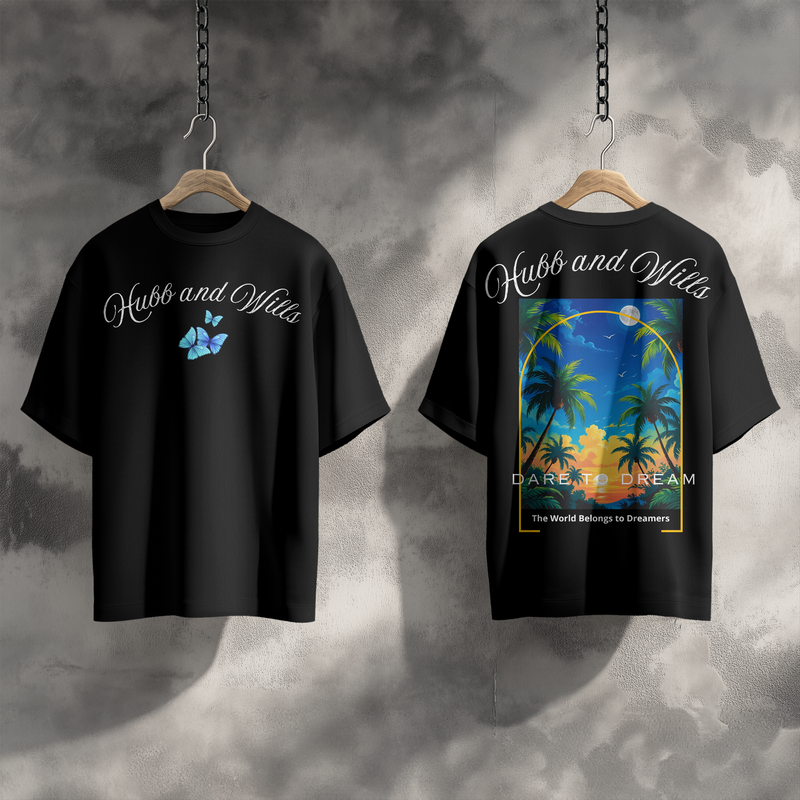 Hubb and Wills – “Dreamers” Oversized Tee - Black