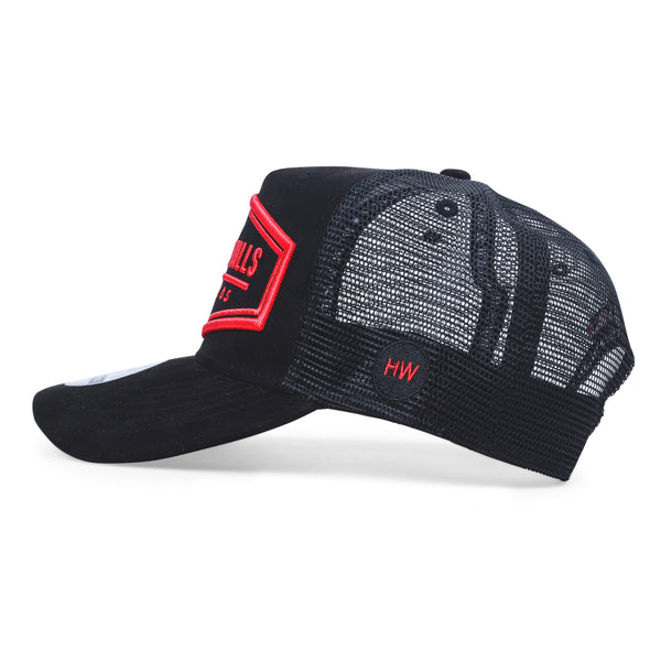 Back and Red Trucker Cap