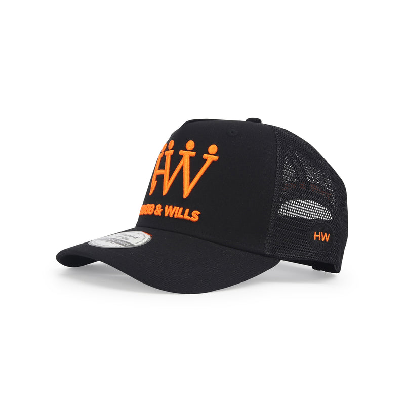 Black and Orange Trucker Hat